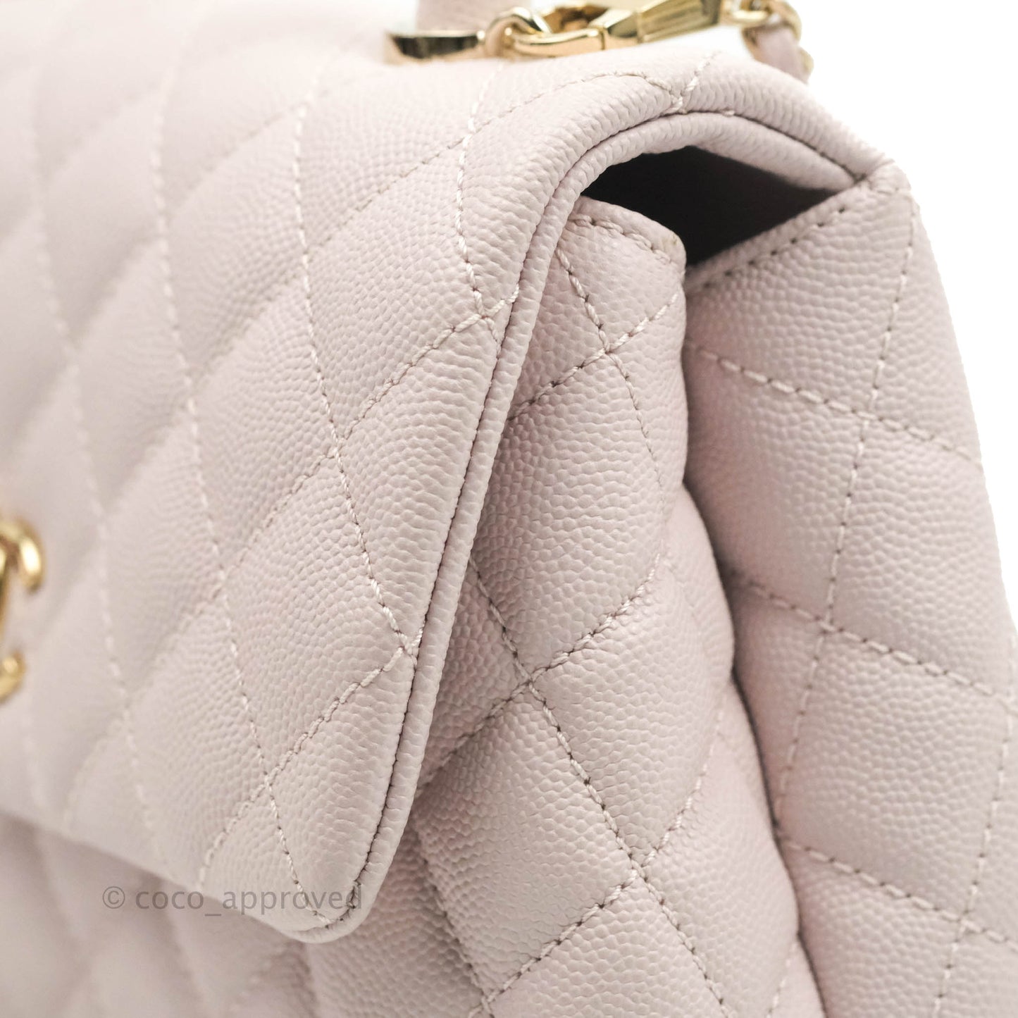 Chanel Small Coco Handle Light Lilac Pink Caviar Gold Hardware 20A