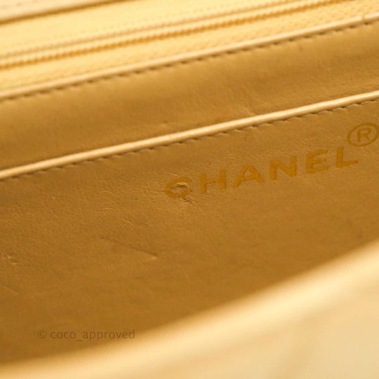 Chanel Vintage Small Quilted Classic Diana Flap Bag Beige Lambskin 24K Gold Hardware