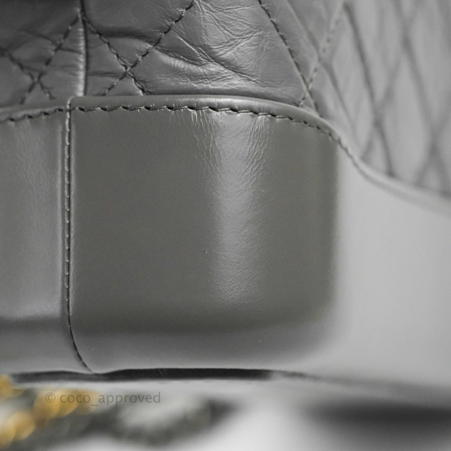 Chanel Quilted Small Gabrielle Hobo Grey Calfskin Mixed Hardware