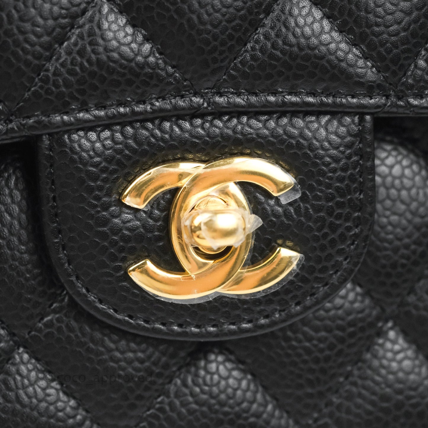 Chanel Classic M/L Medium Flap Quilted Black Caviar Gold Hardware