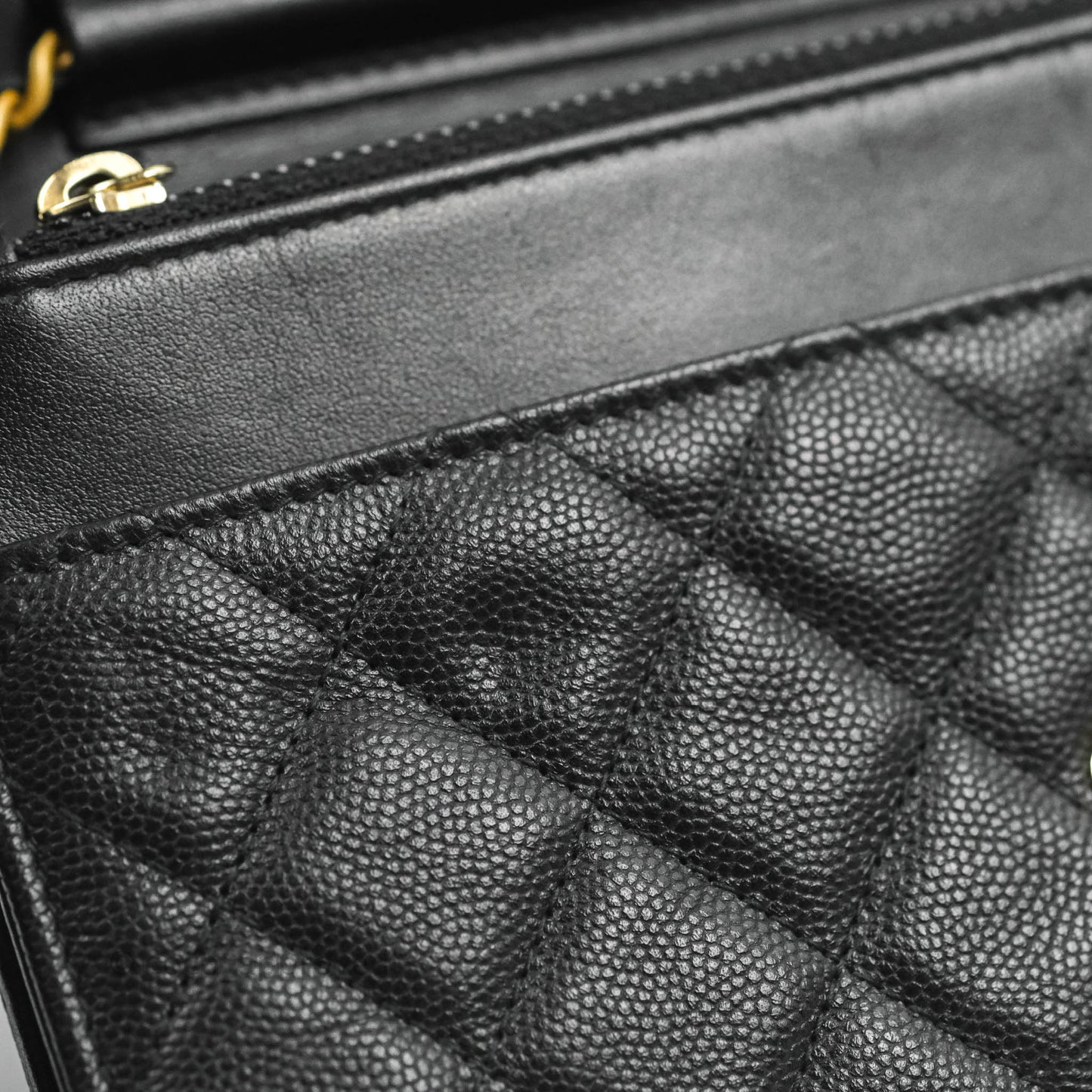 Chanel Filigree Wallet on Chain WOC Black Caviar Gold Hardware