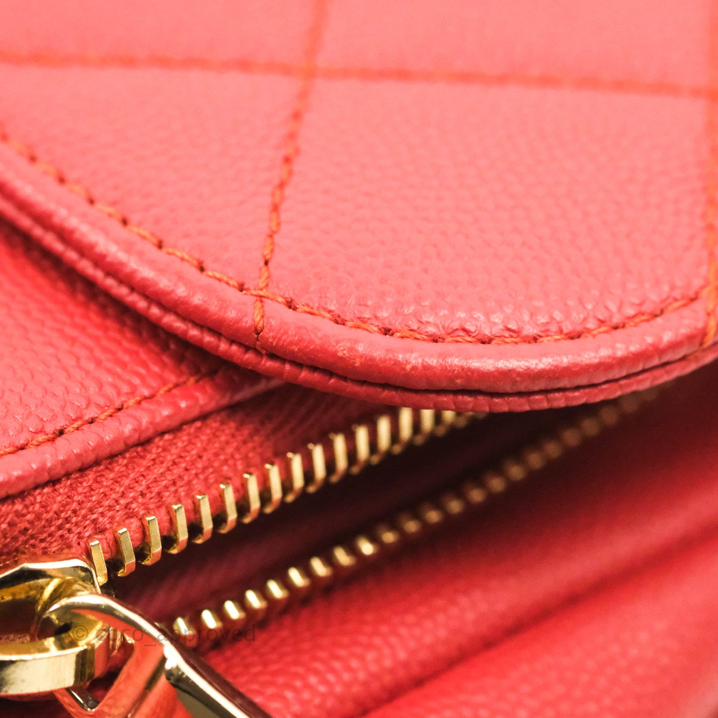 Chanel Quilted Small Business Affinity Flap Red Caviar Gold Hardware
