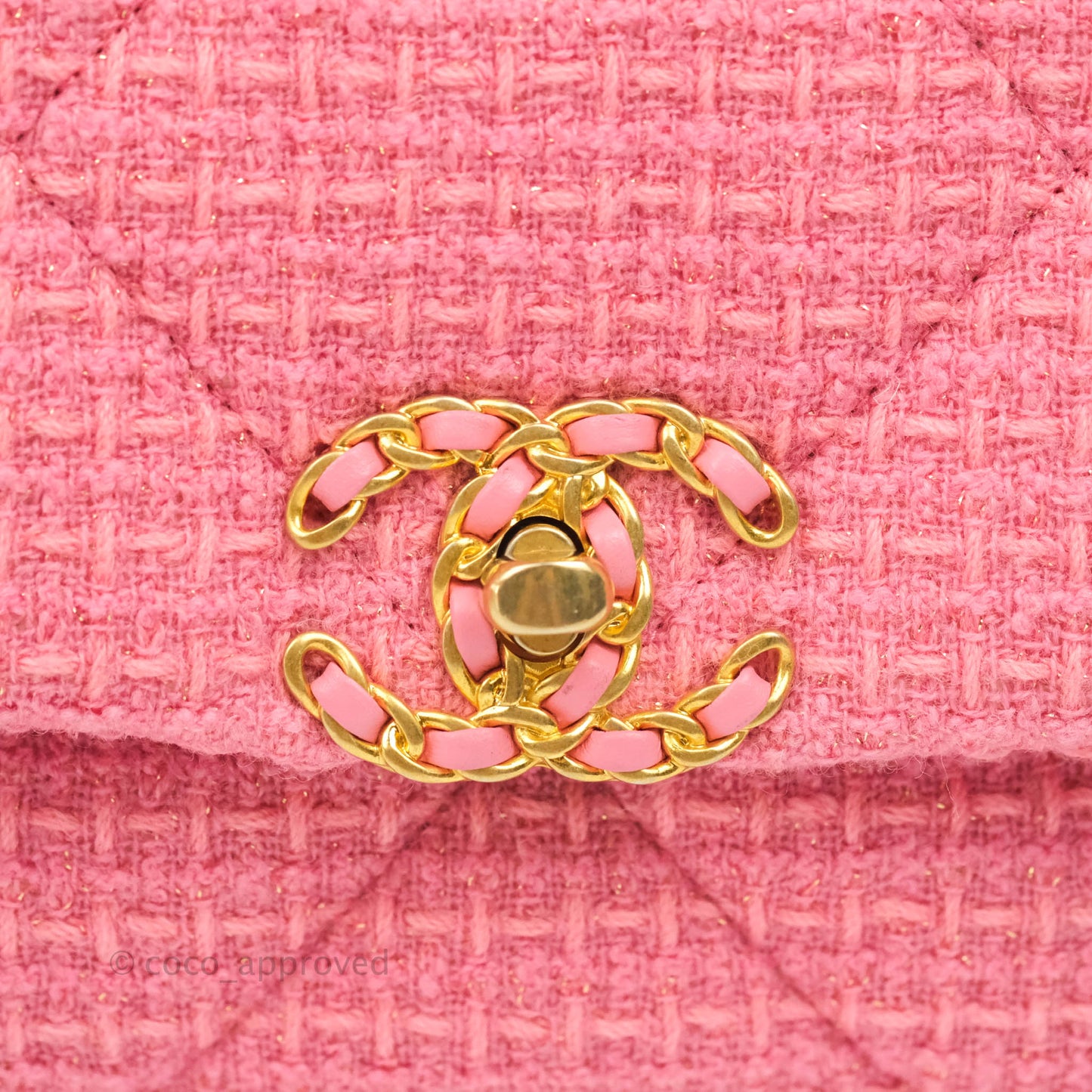 Chanel 19 Small Tweed Pink Mixed Hardware