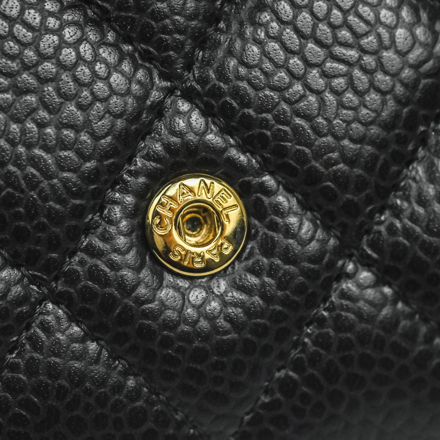 Chanel Quilted Flap Card Holder Black Caviar Gold Hardware