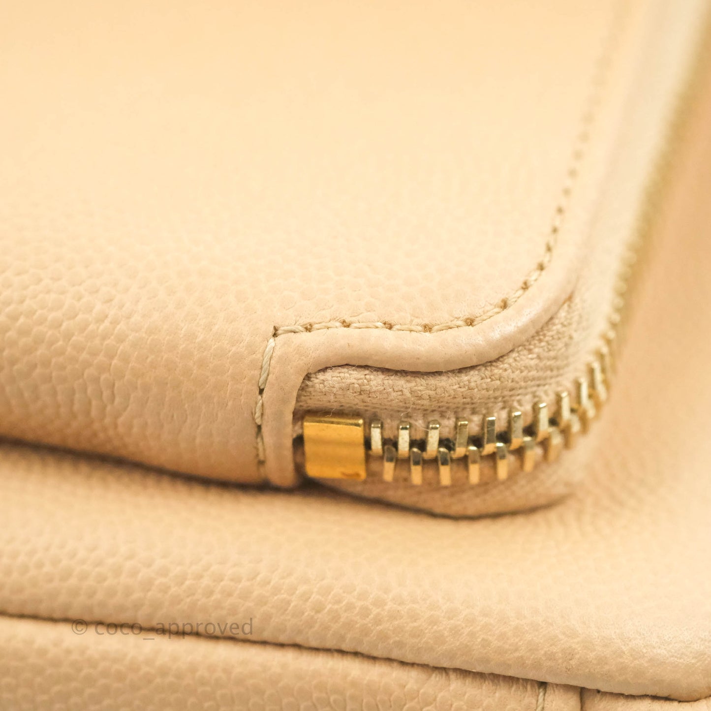 Chanel Quilted Small Business Affinity Flap Beige Caviar Gold Hardware