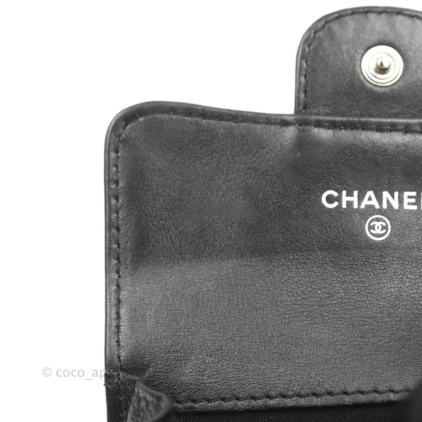 Chanel Quilted Flap Card Holder So Black Patent