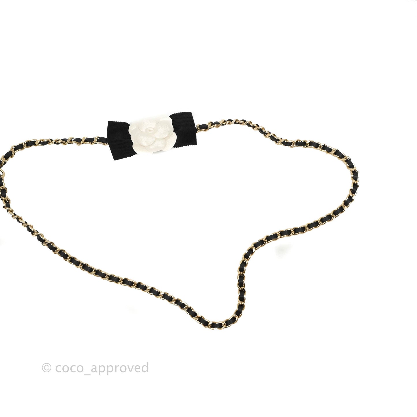 Chanel Quilted Chain Camellia Card Holder Black Lambskin Gold Hardware