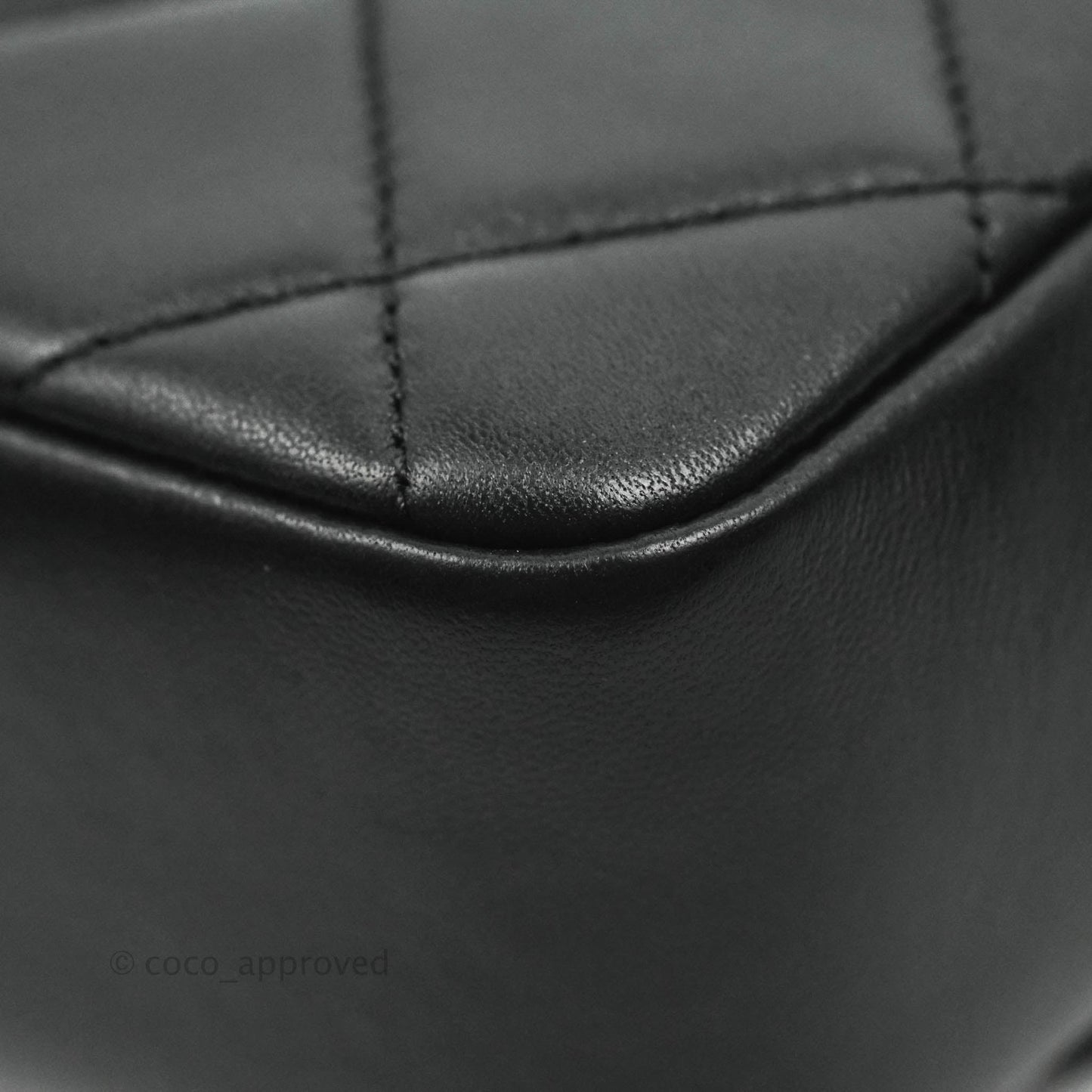 Chanel Quilted Large Resin Bi-Color Chain Flap Bag Black Lambskin