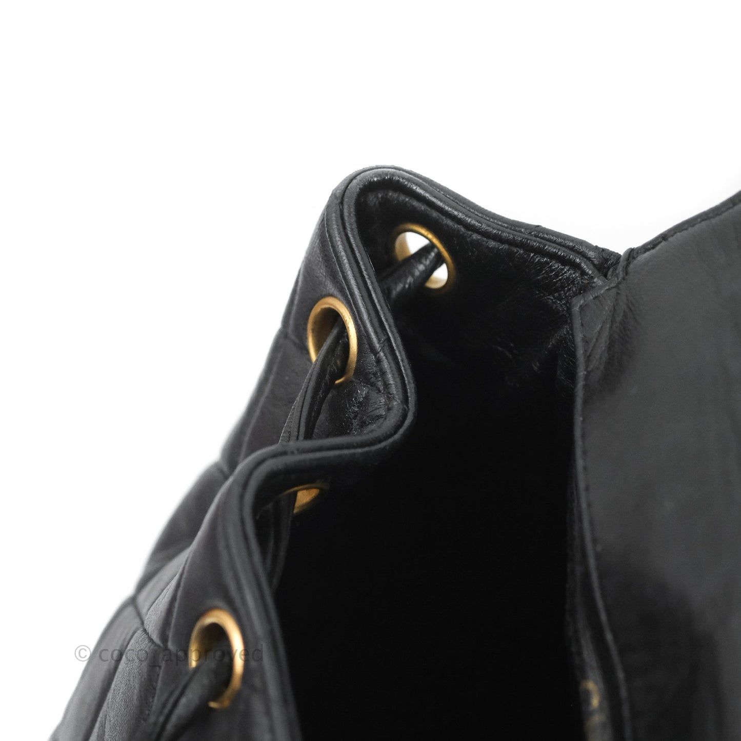 Chanel Vintage CC Duma Backpack Black Lambskin 24K Gold Hardware