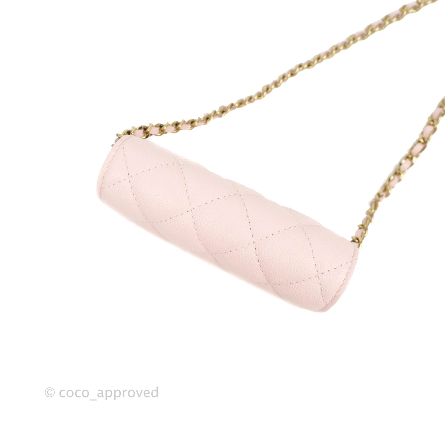 Chanel Mini Wallet With Chain Light Pink Caviar Gold Hardware