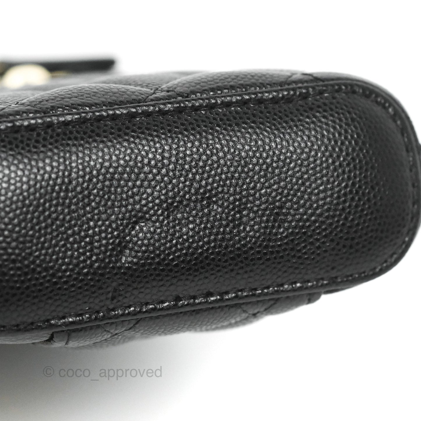 Chanel Vanity Phone Holder With Chain Black Caviar Gold Hardware