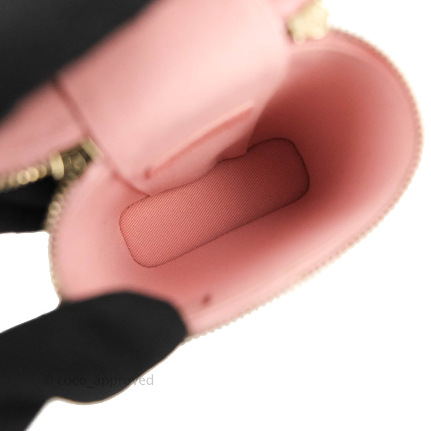 Chanel Vanity Phone Holder With Chain Pink Caviar Gold Hardware