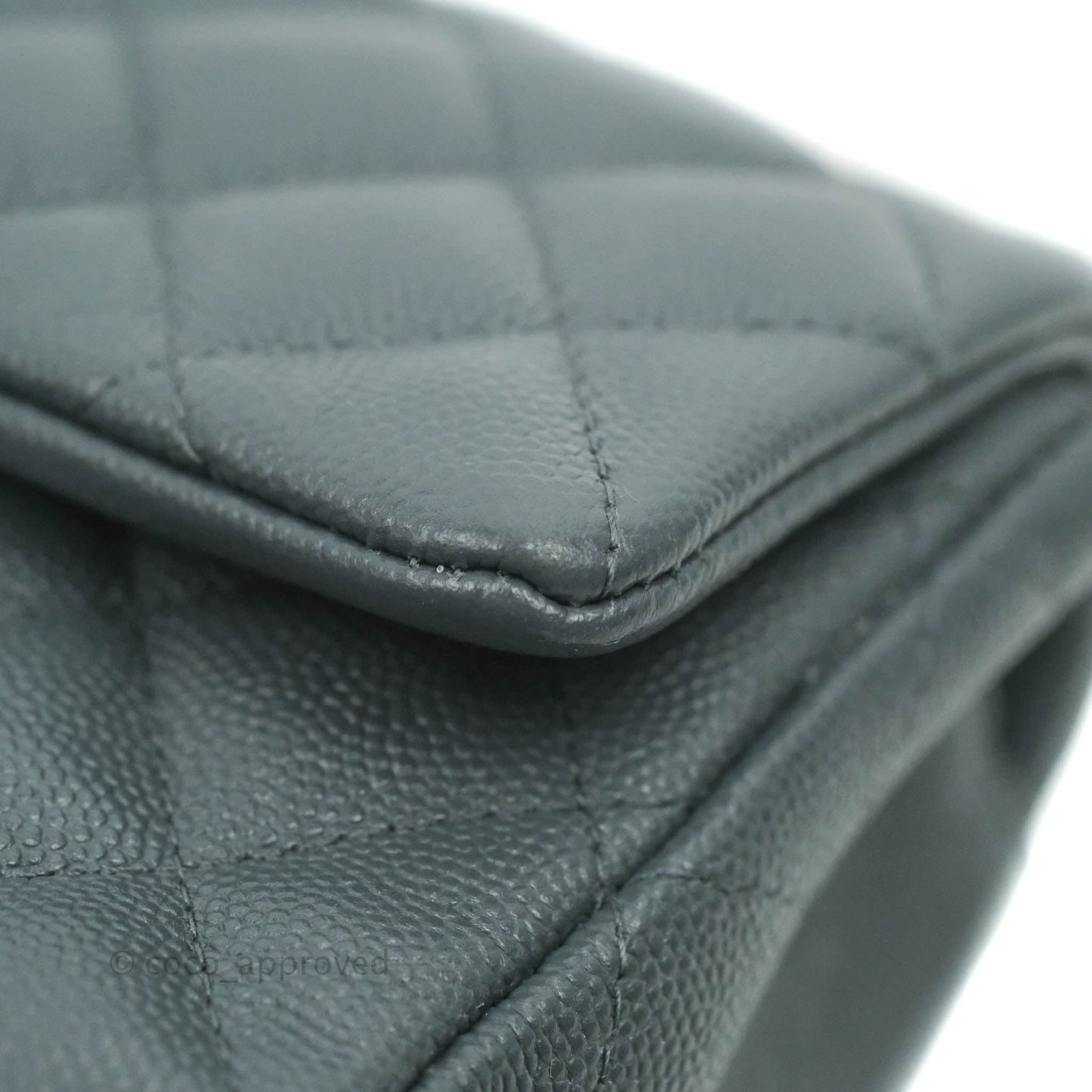 Chanel Quilted Mini Rectangular Flap Grey Caviar Gold Hardware 18B