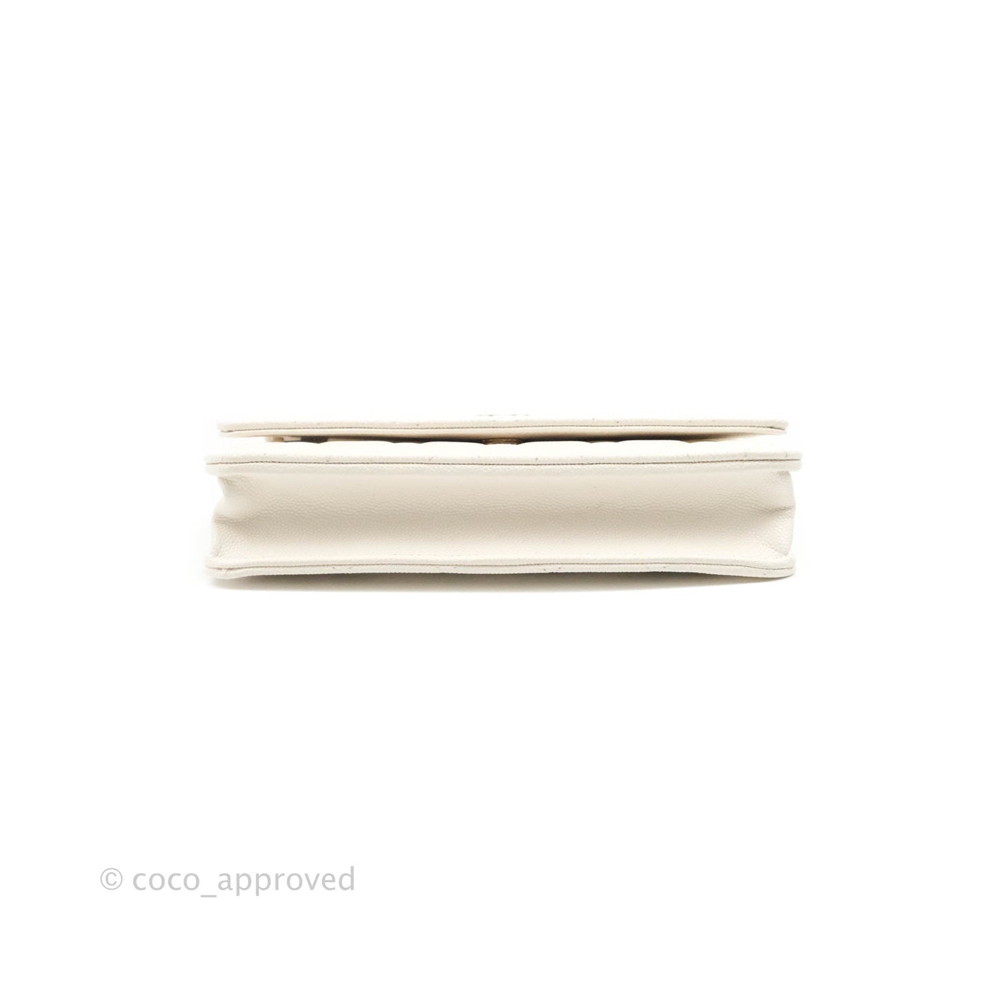 Chanel Quilted WOC White Caviar Gold Hardware With Charms