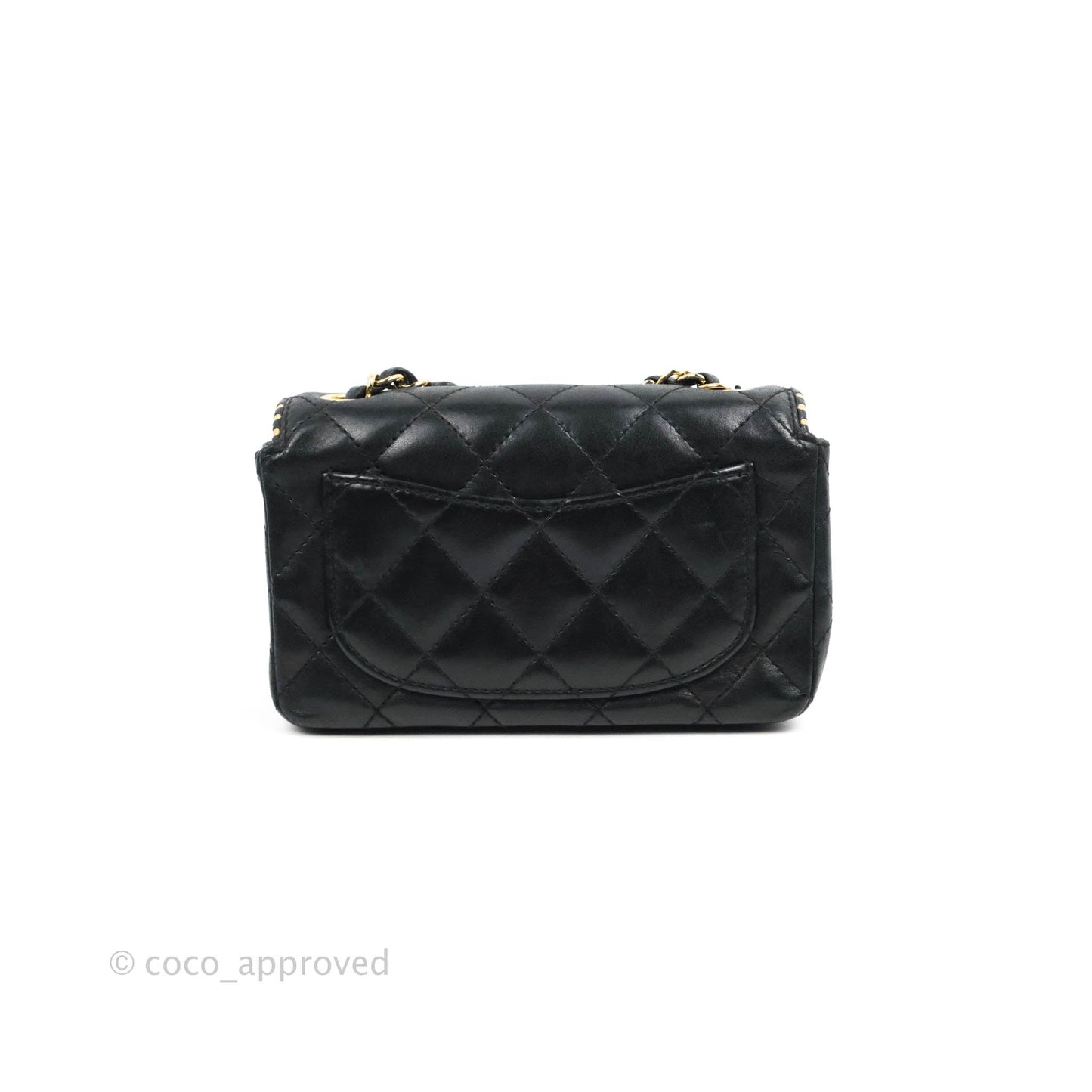 Chanel Vintage Mini Rectangular Black Calfskin 24K Gold Hardware