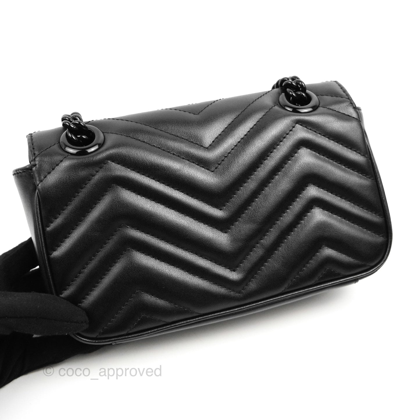 Gucci Mini Chevron GG Marmont Matelassé Bag So Black Calfskin