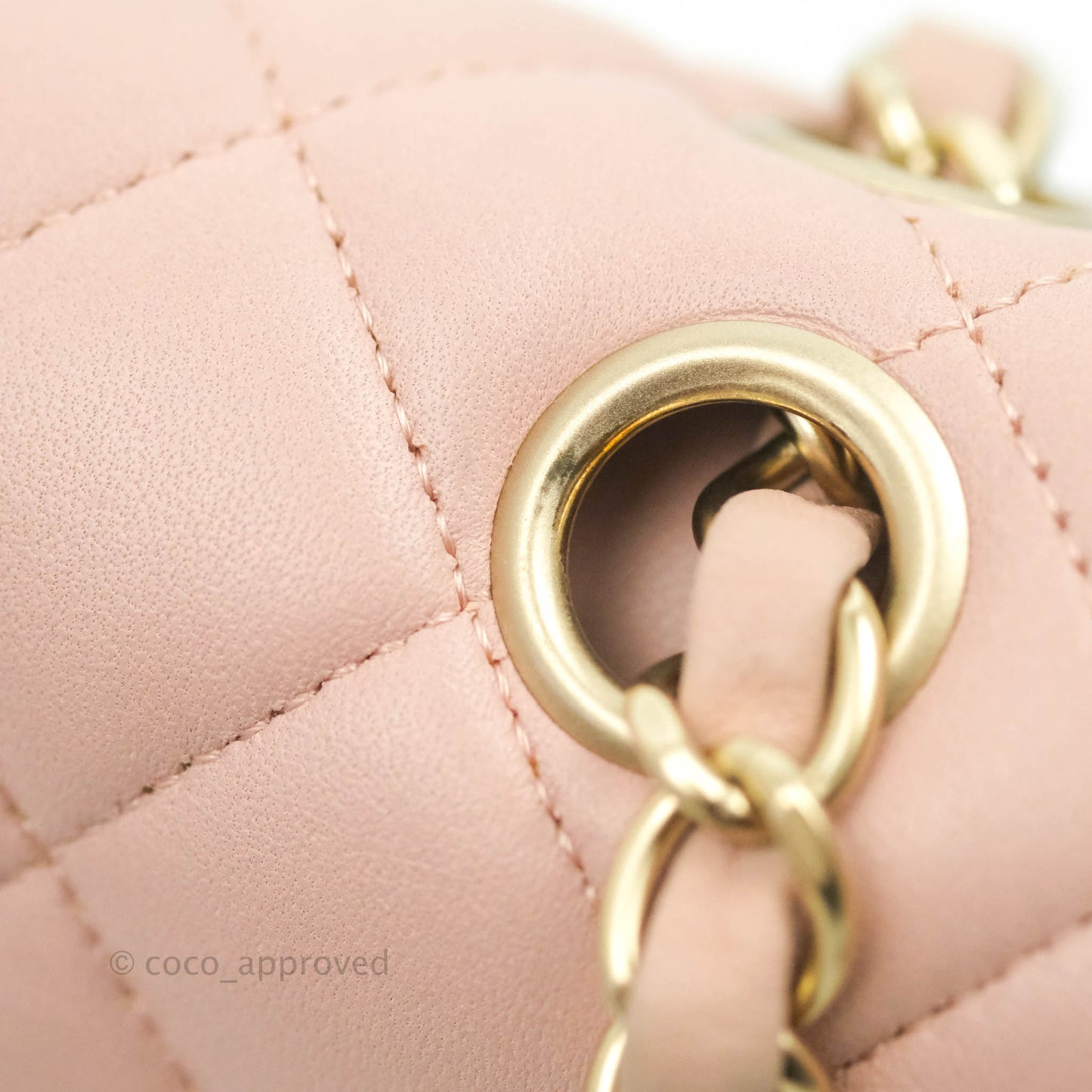 Chanel Classic M/L Medium Flap Quilted Light Pink Lambskin Matte Gold Hardware