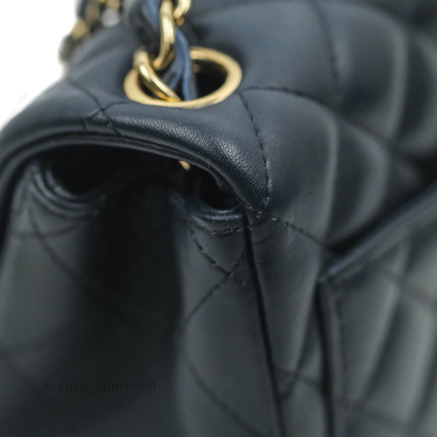 Chanel Quilted Mini Square Navy Lambskin Gold Hardware