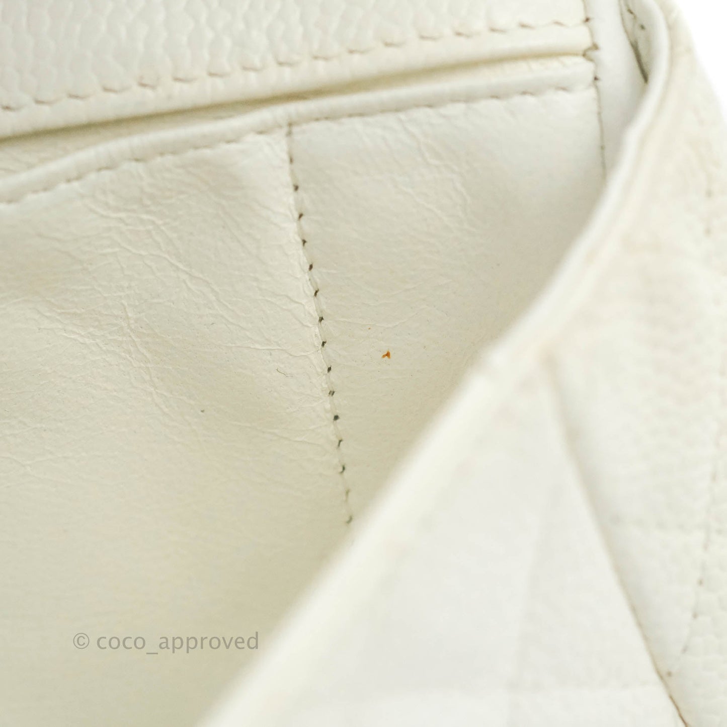 Chanel Quilted East West Flap White Soft Caviar Silver Hardware