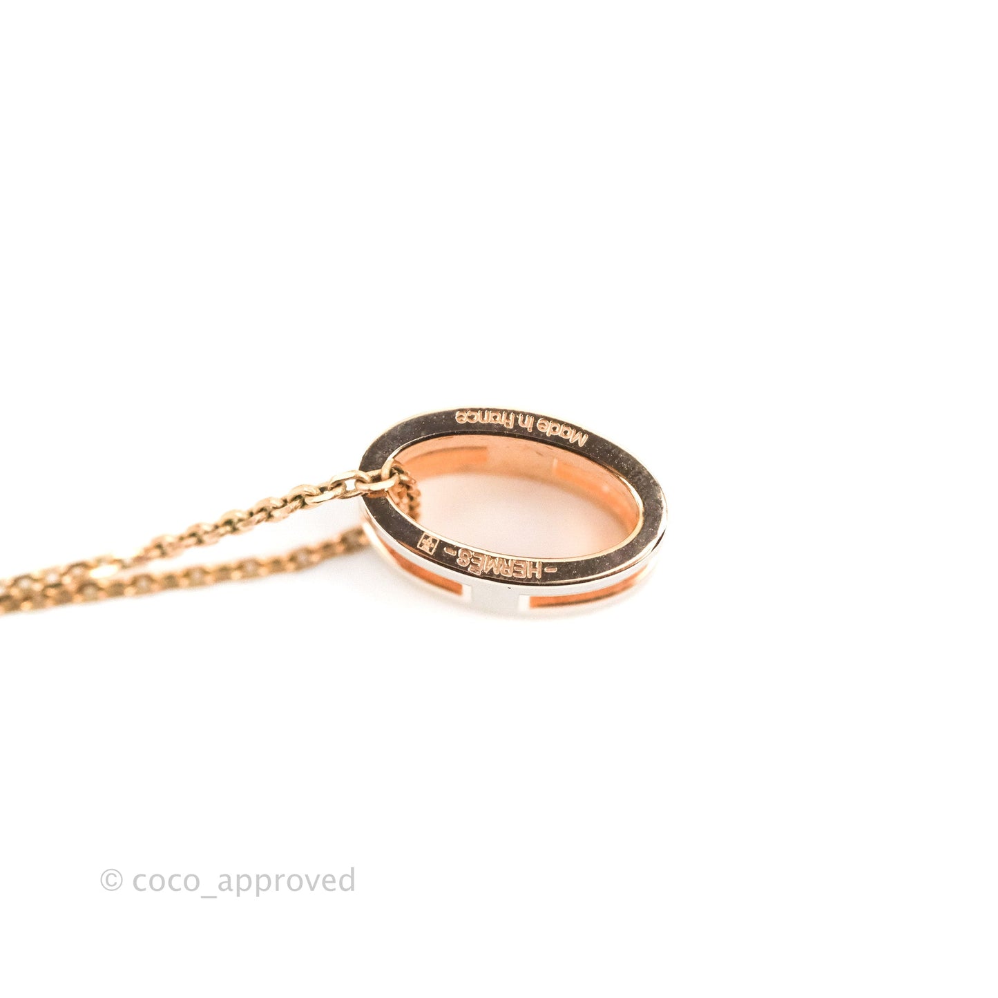 Hermès Pop H Pendant Necklace Maroon Glace Rose Gold Hardware