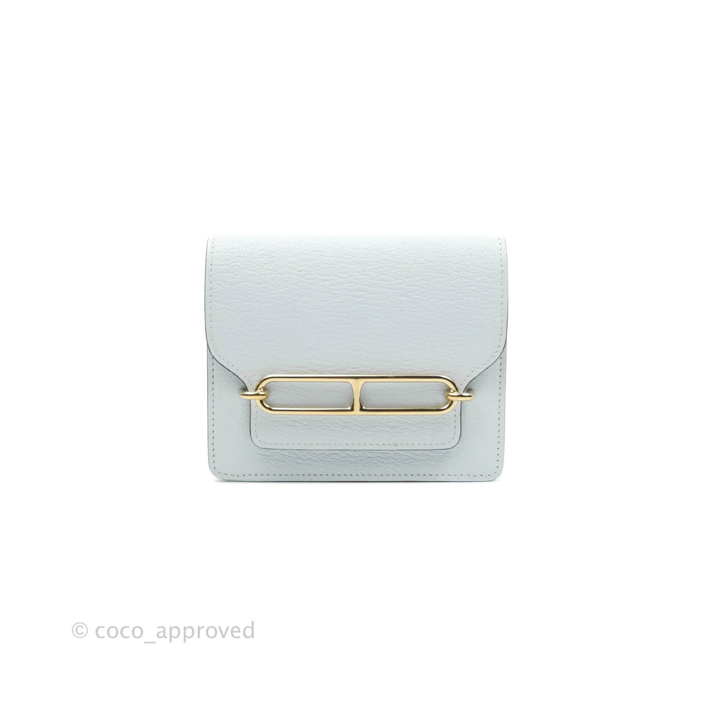 Hermès Roulis Slim Wallet Bleu Brume Gold Hardware
