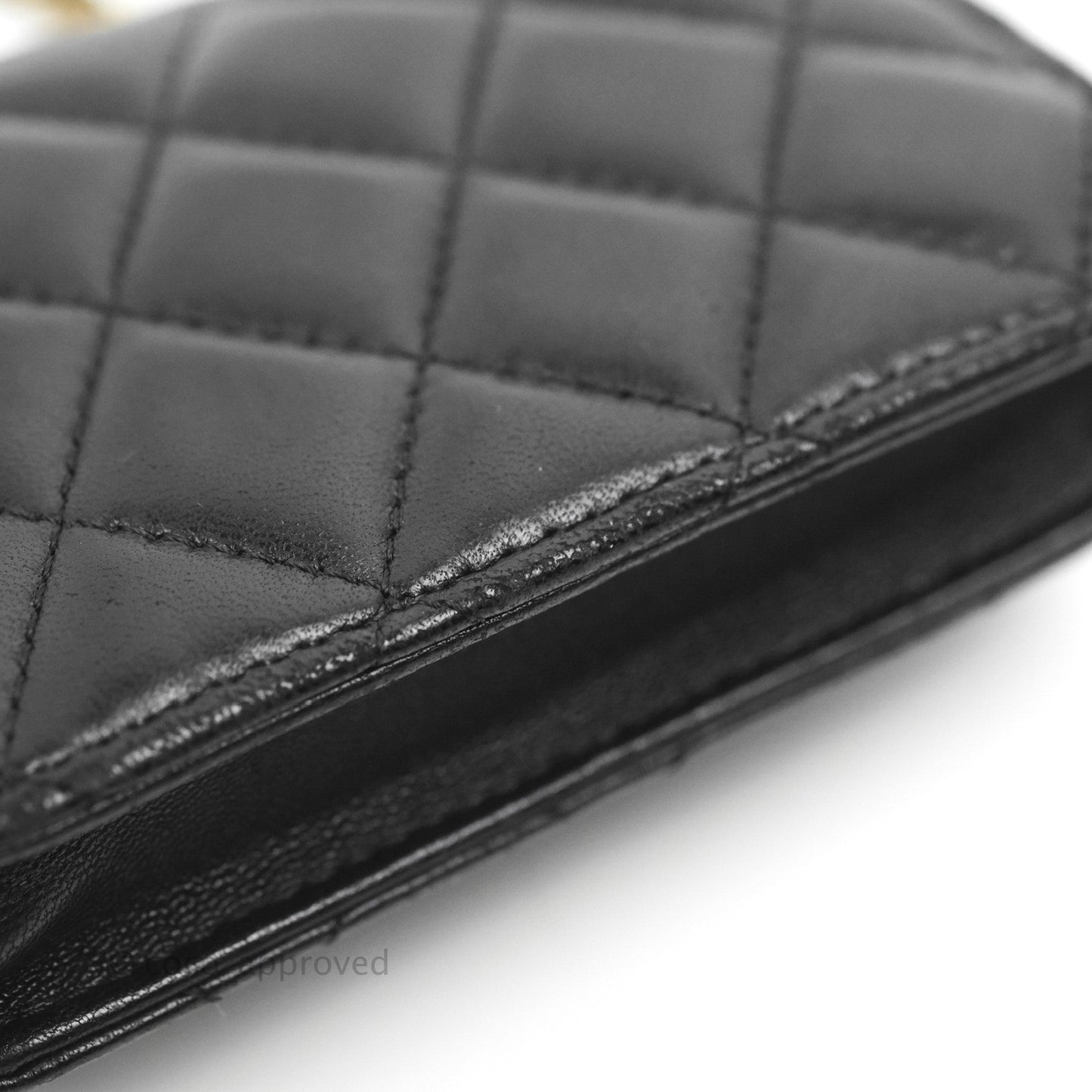 Chanel Mini Pearl Crush Clutch With Chain Belt Black Lambskin Aged Gold Hardware