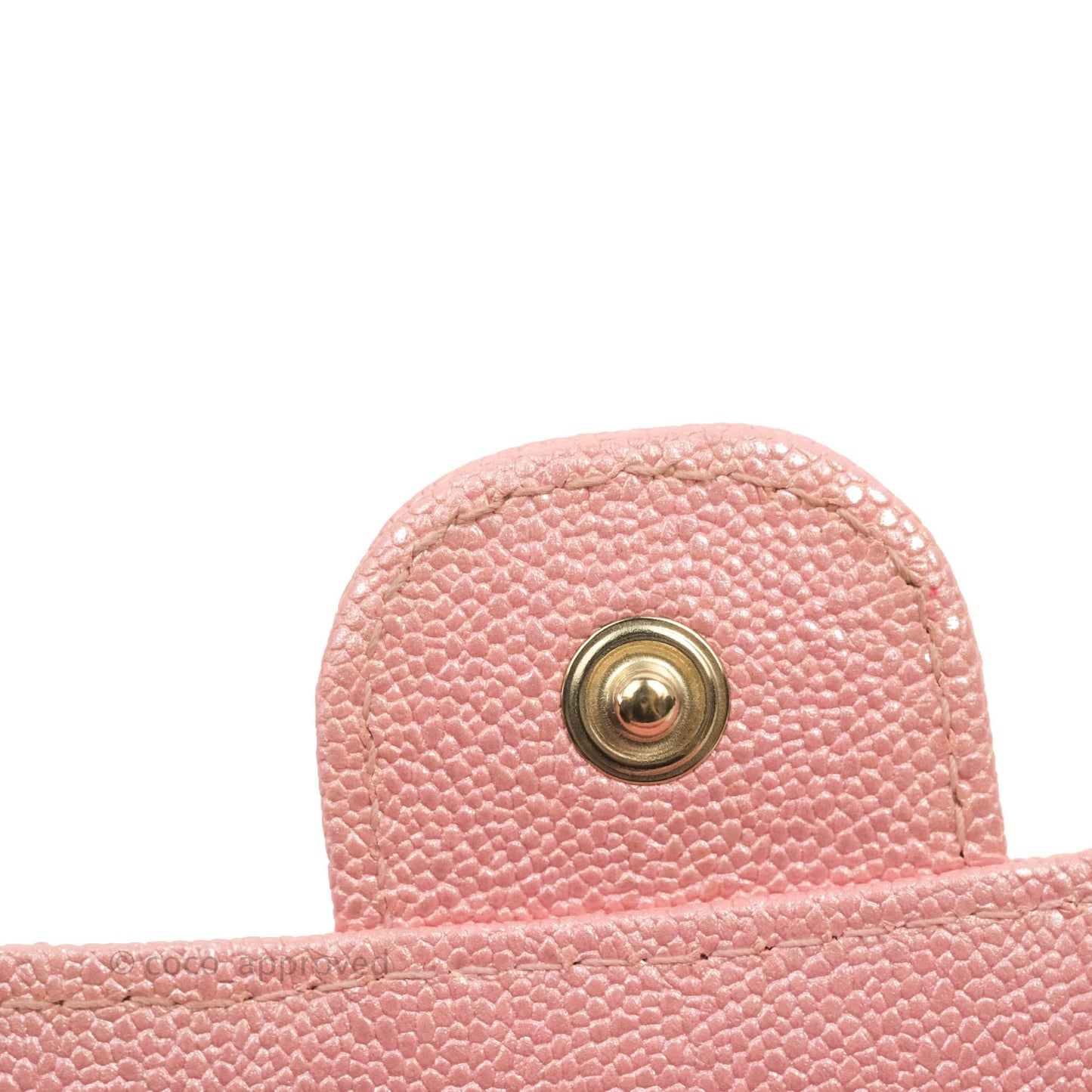 Chanel Mini Quilted Wallet On Chain WOC Caviar Iridescent Pink Gold Hardware 19S