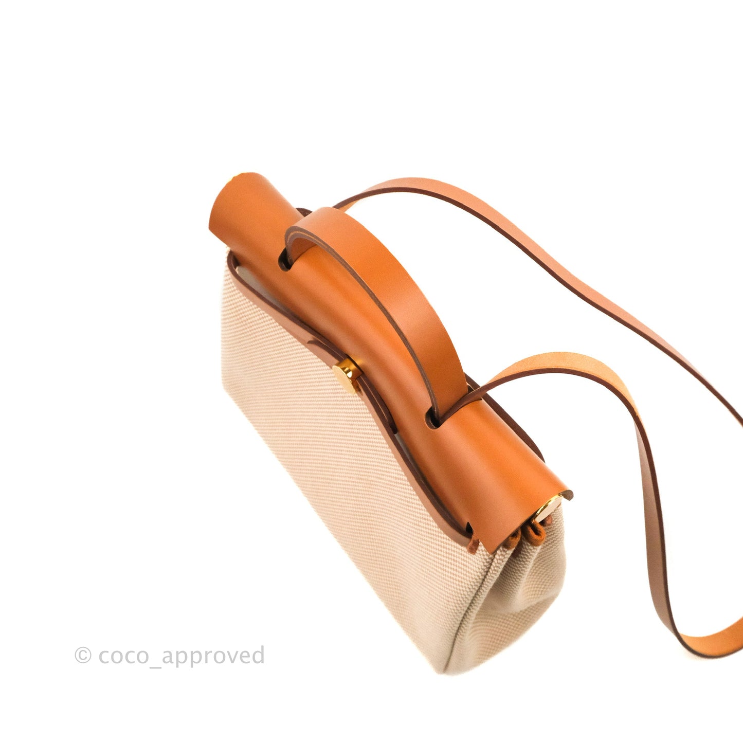Hermès Herbag Zip 31 Retourne Criss Viking Ecru-Beige/Fauve Canvas Gold Hardware