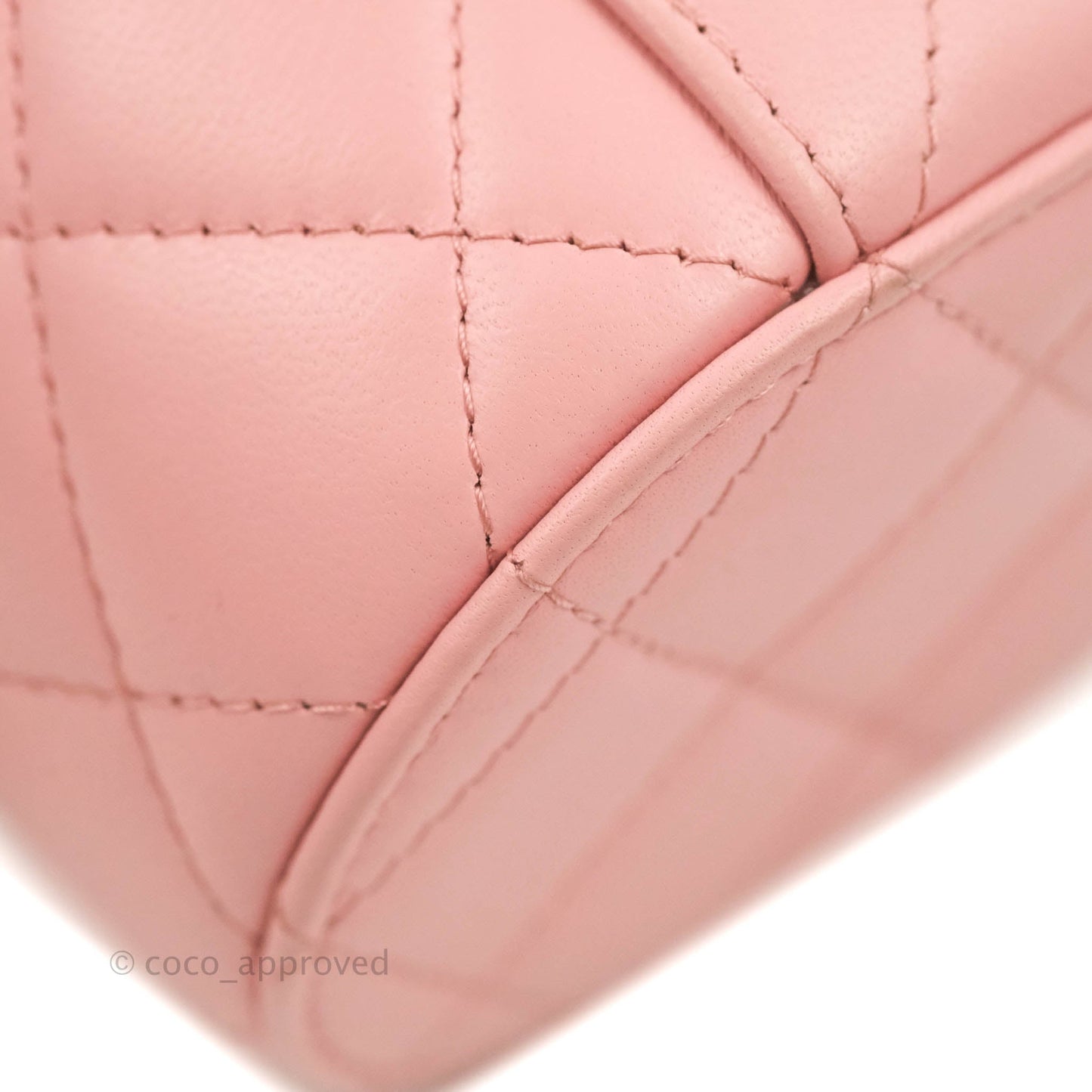 Chanel Quilted Small Resin Elegant Chain Vanity Case Lambskin Pink Gold Hardware