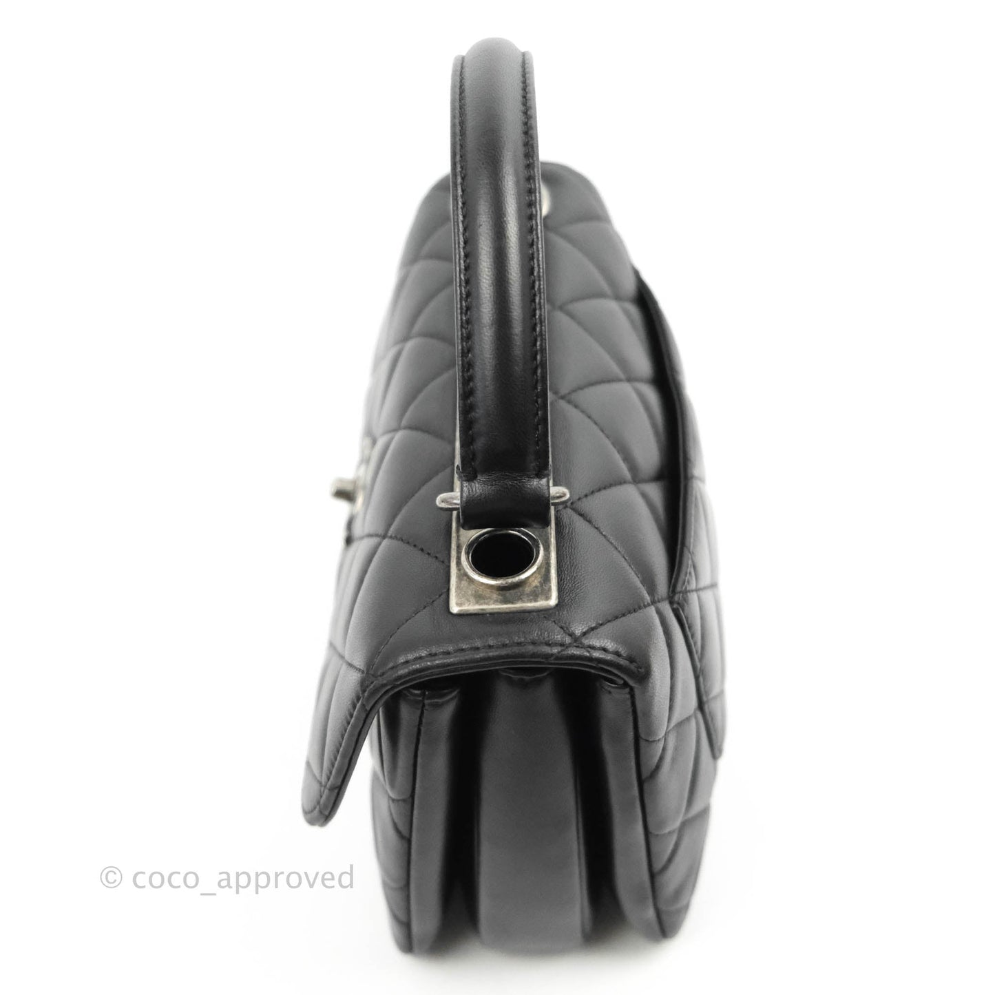 Chanel Small Trendy CC Black Lambskin Ruthenium Hardware