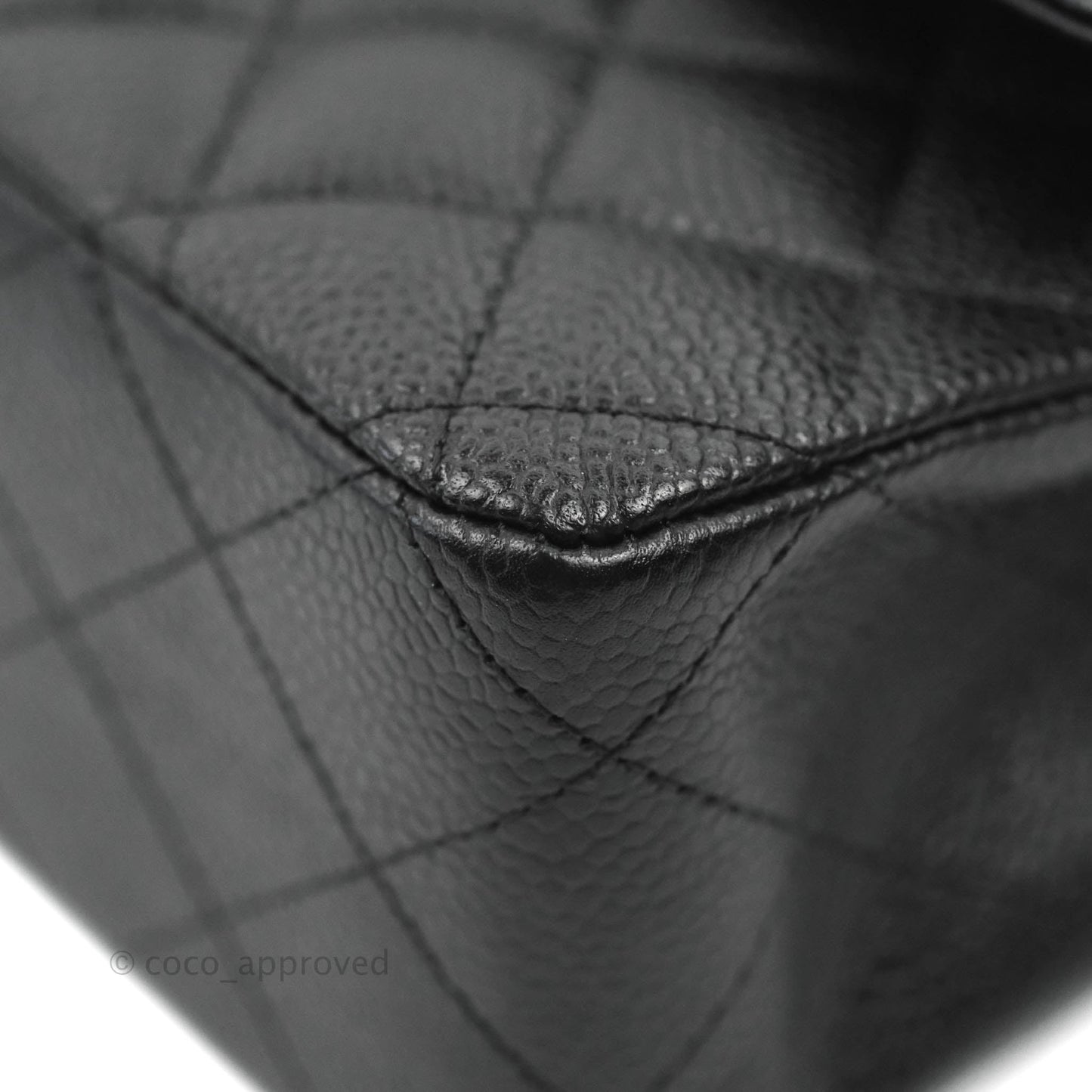 Chanel Quilted Classic M/L Medium Flap Black Caviar Silver Hardware