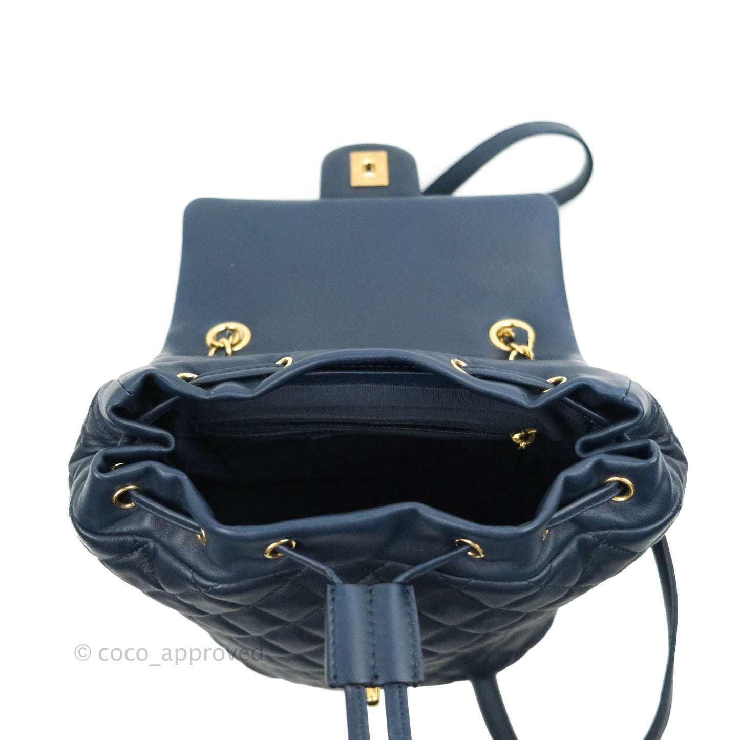 Chanel Small Quilted Urban Spirit Backpack Navy Gold Hardware