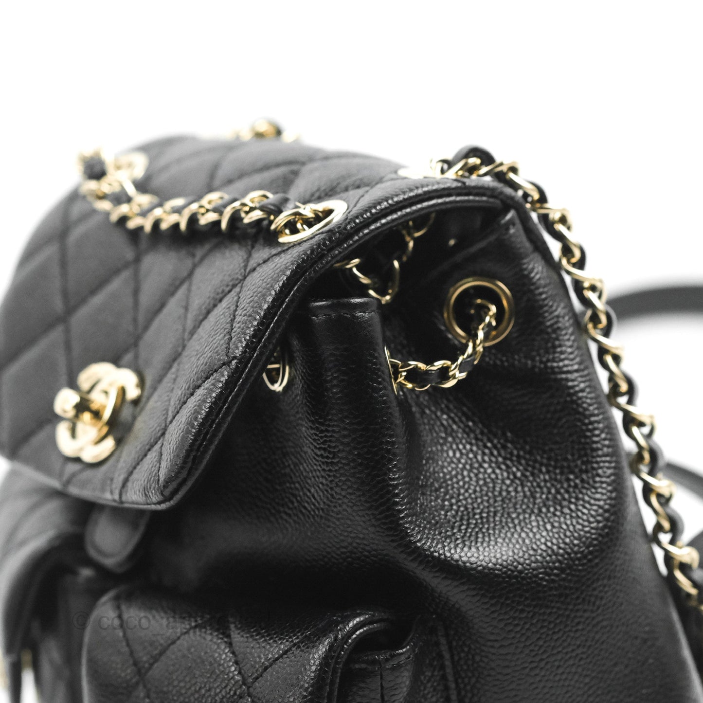 Chanel Duma Backpack Small Black Caviar Gold Hardware 23P