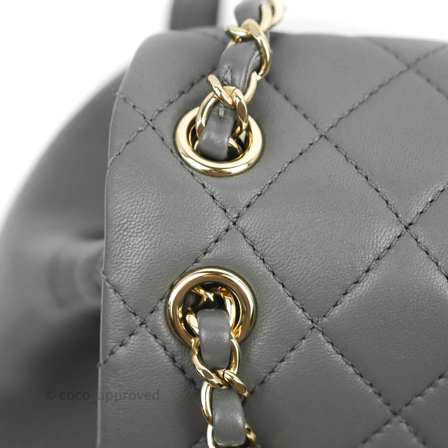 Chanel Quilted Small Duma Drawstring Backpack Grey Lambskin