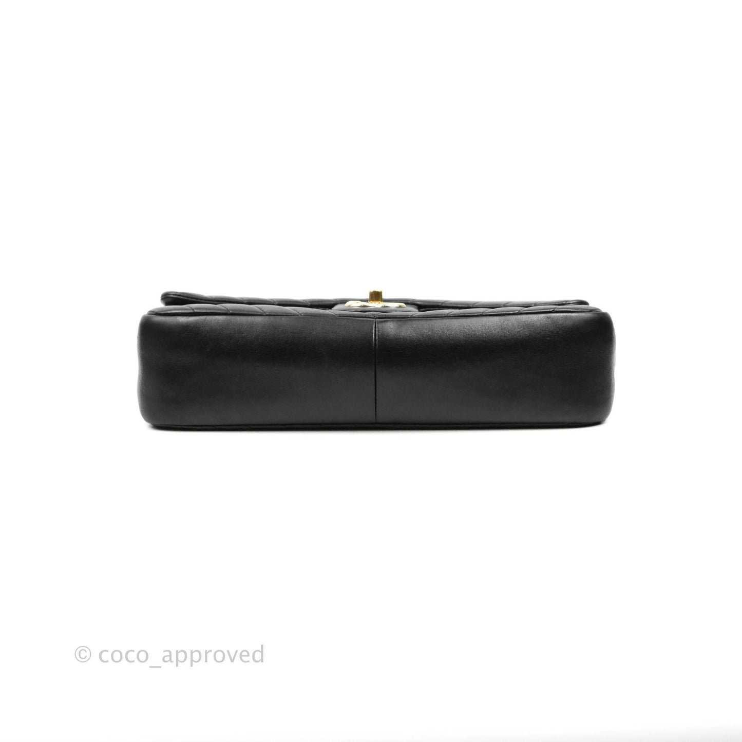 Chanel Large Chevron Single Flap Bag Black Calfskin Gold Hardware