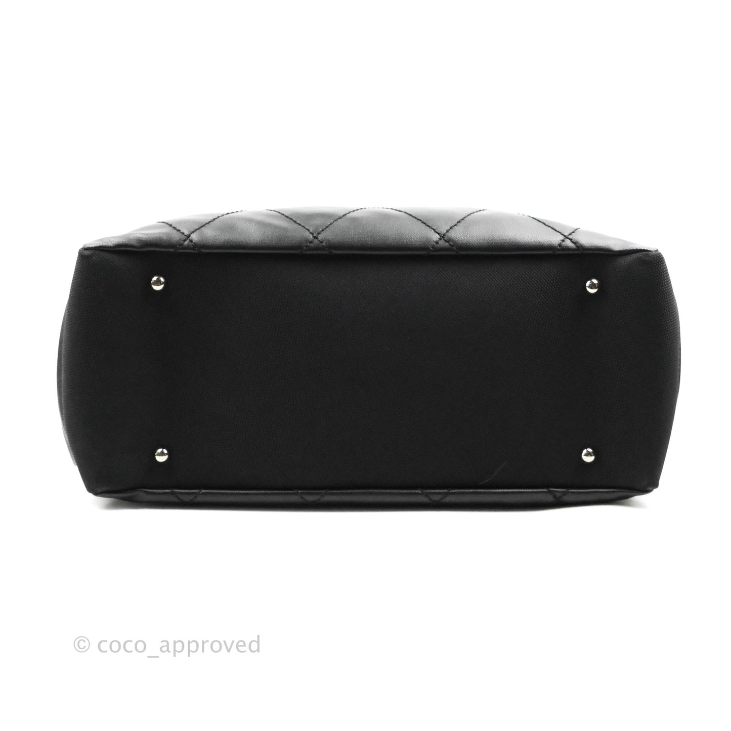 Chanel Quilted Large Paris Biarritz Tote Black Coated Canvas