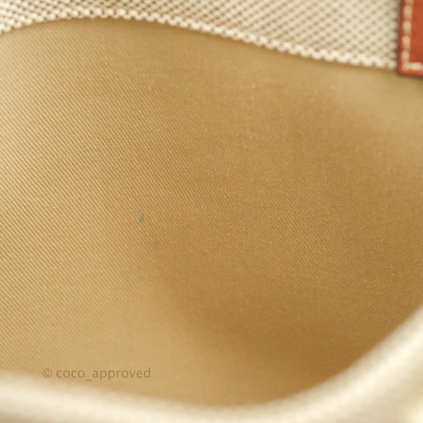 Chloe Small Woody Tote Bag Cotton Canvas & Brown Calfskin with Woody Ribbon