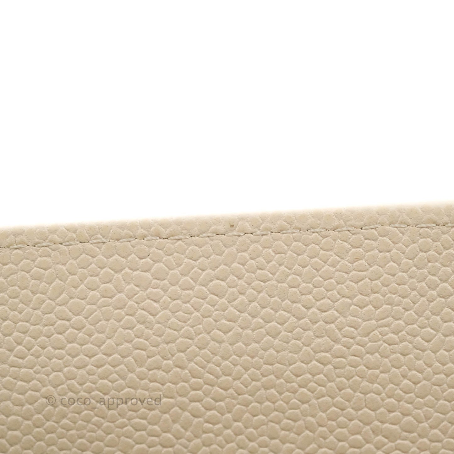 Chanel Classic M/L Medium Double Flap Chevron Ivory Caviar Gold Hardware