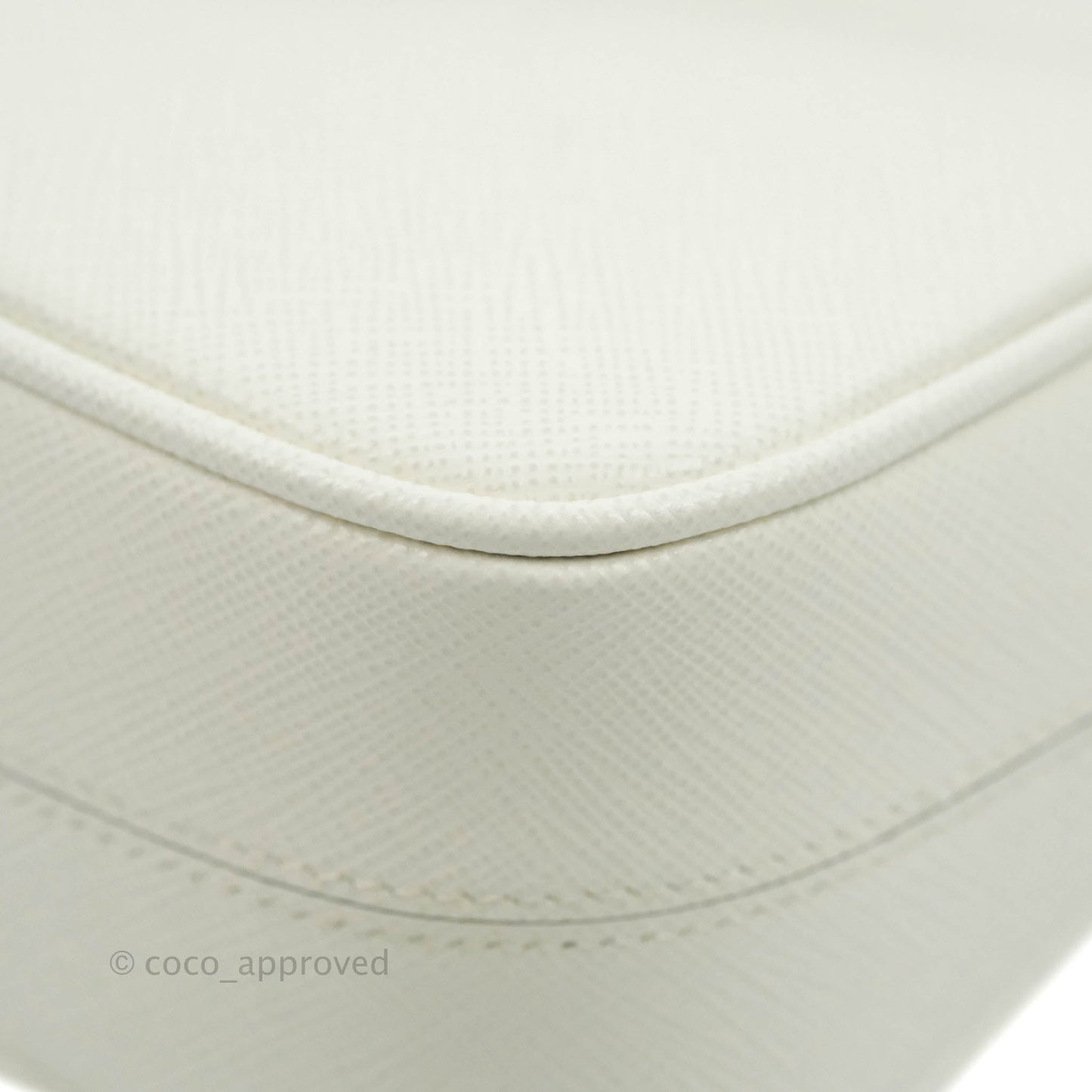 Prada Saffiano Leather Mini Bag White Gold Hardware