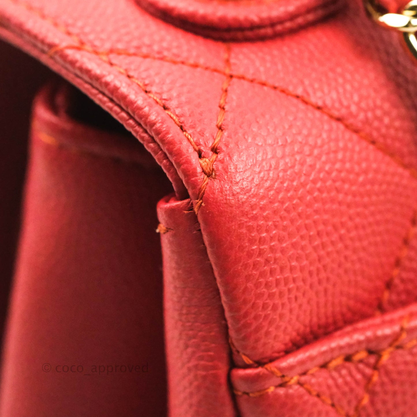 Chanel Quilted Small Business Affinity Flap Red Caviar Gold Hardware