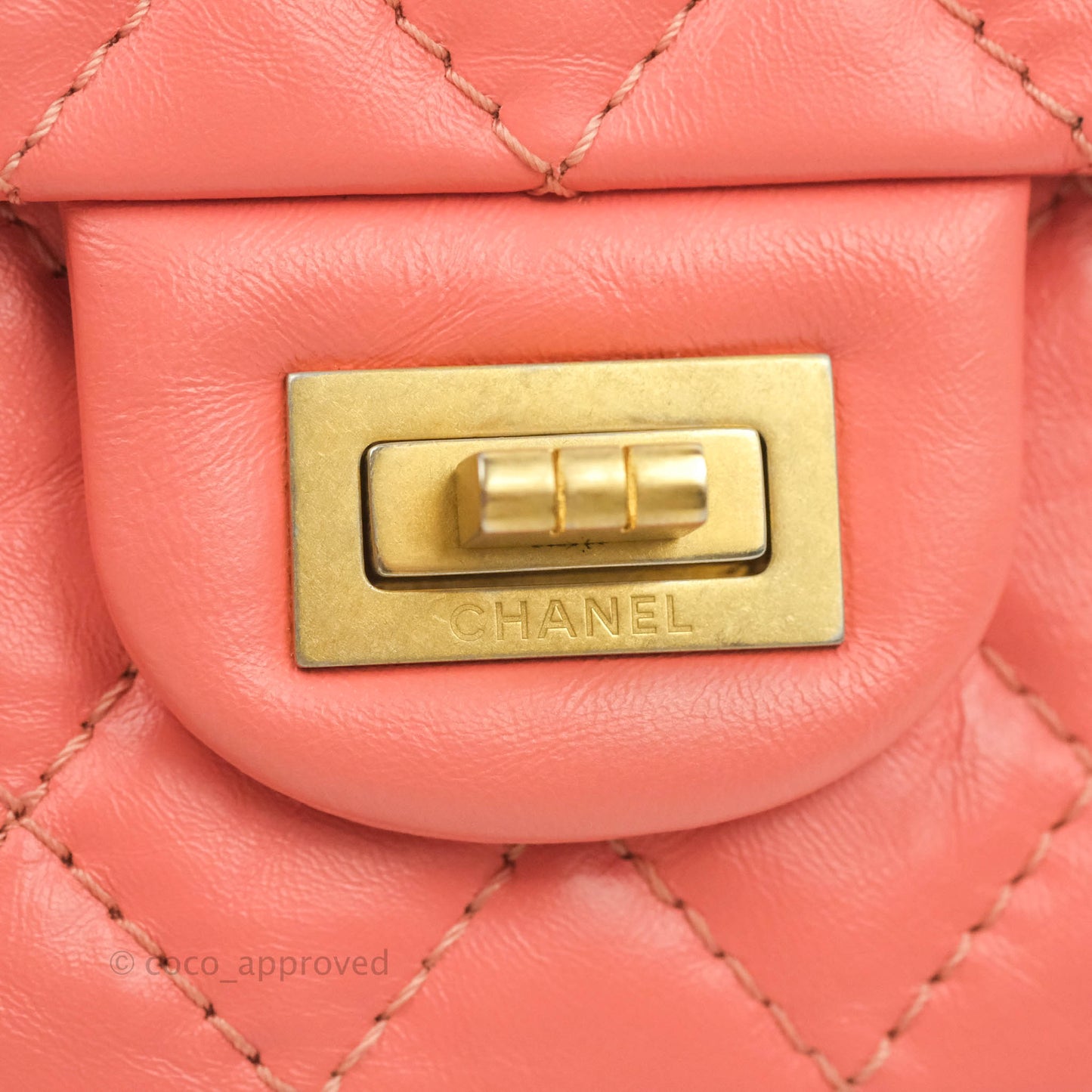 Chanel Mini Reissue 224 Pink Aged Calfskin Aged Gold Hardware