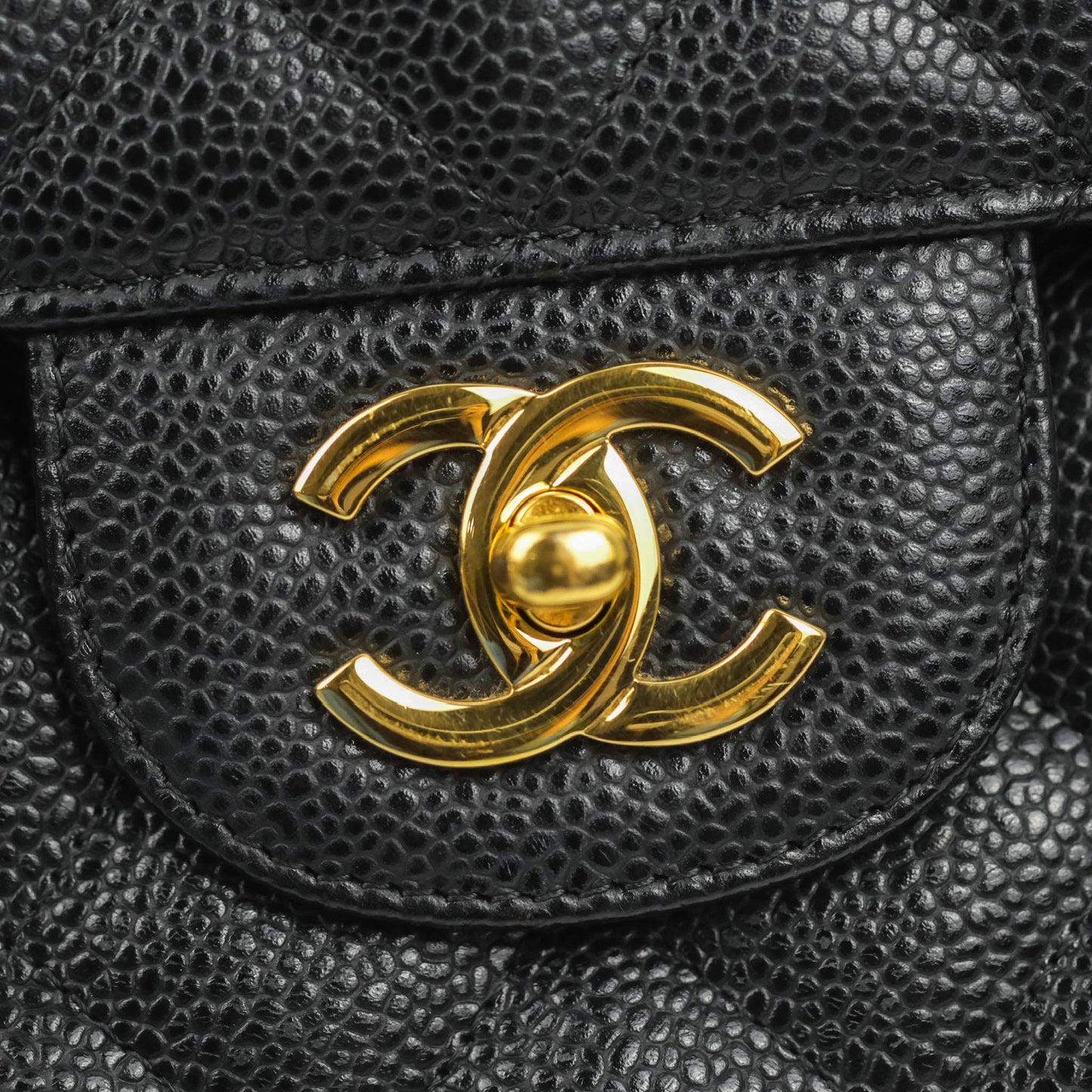 Chanel Jumbo Double Flap Black Caviar Gold Hardware⁣⁣
