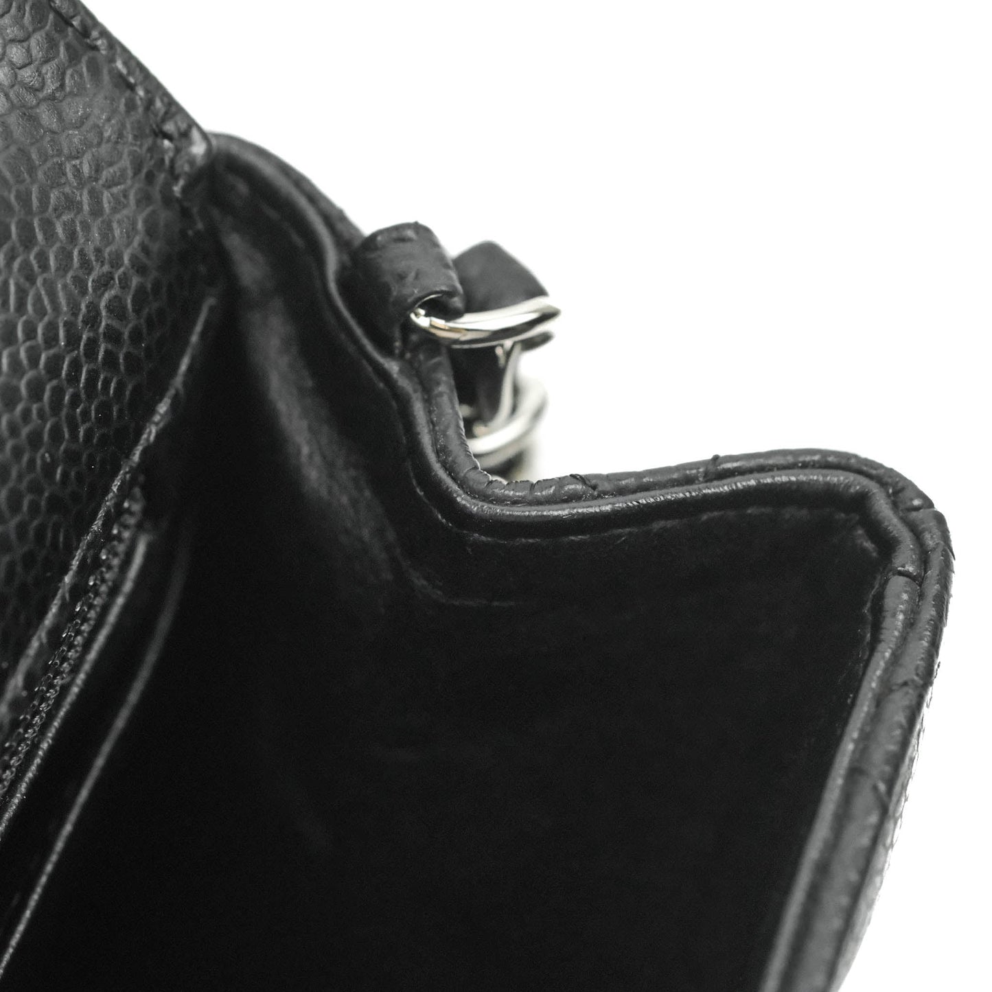 Chanel Mini Square Black Caviar Silver Hardware