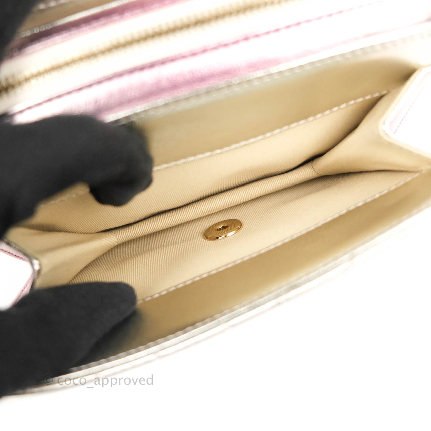 Chanel Quilted Small Like The Wallet Flap Metallic Pink Silver Light Gold Hardware 22C