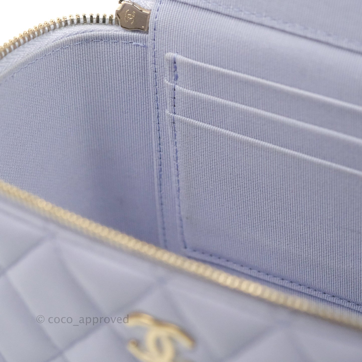 Chanel Vanity Rectangular Top Handle Lilac Lambskin Gold Hardware
