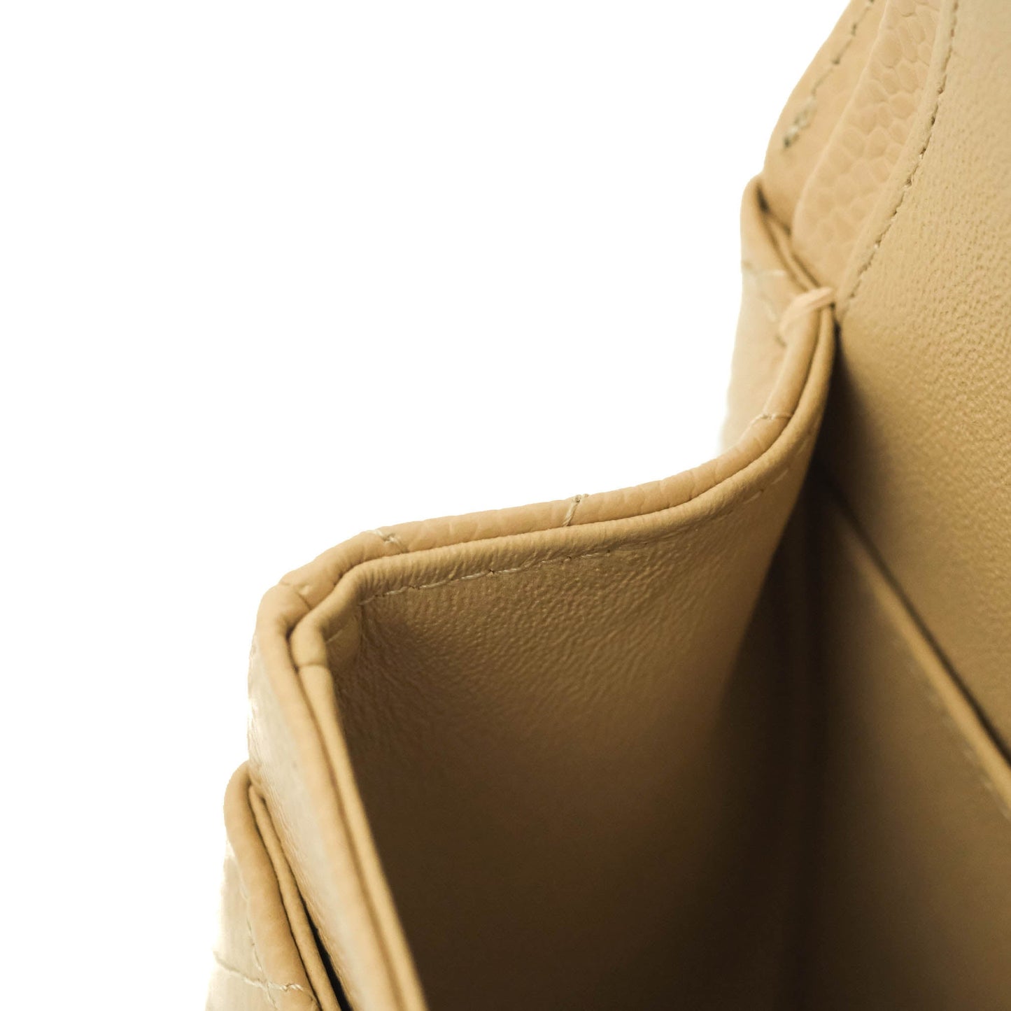 Chanel Small Classic Quilted Flap Beige Caviar Gold Hardware