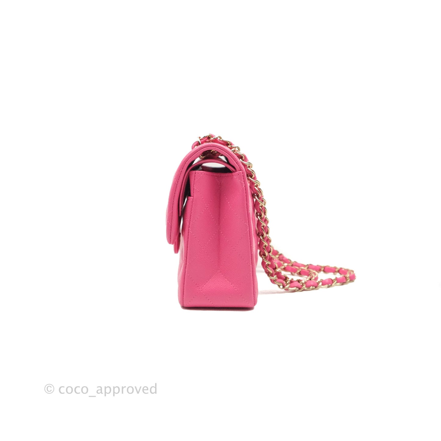 Chanel Small Classic Quilted Flap Pink Caviar Gold Hardware