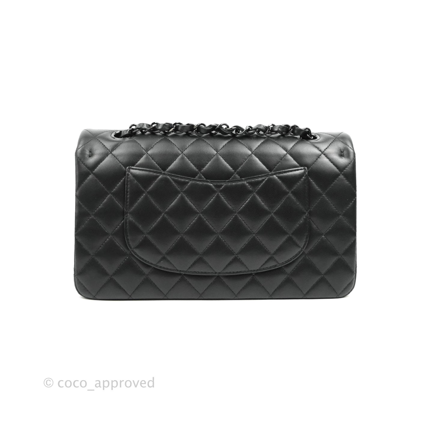Chanel Classic Quilted M/L Medium Double Flap So Black Lambskin
