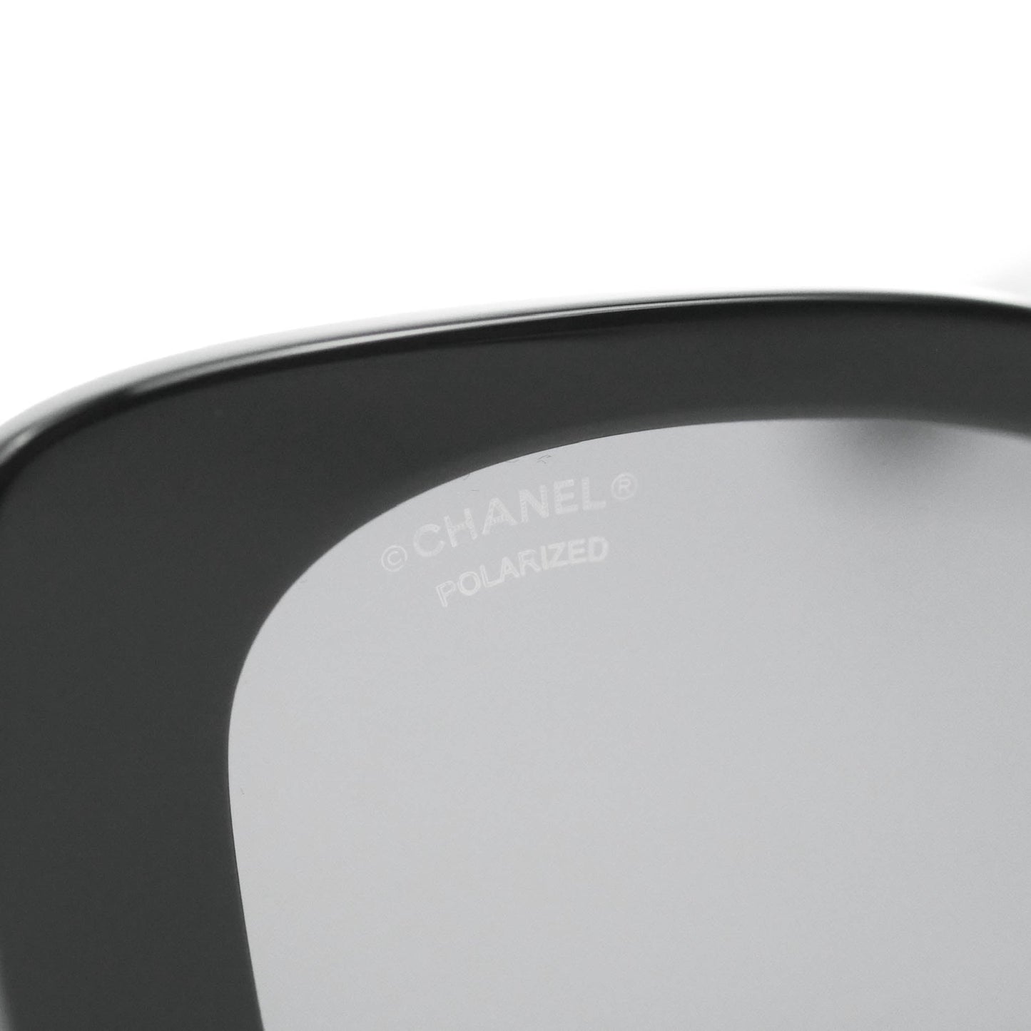 Chanel Acetate Strass Square Polarized Sunglasses Black