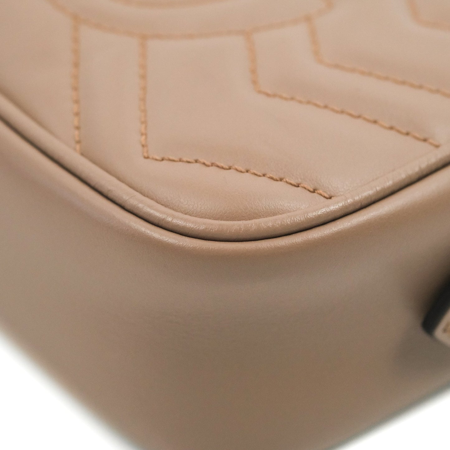 Gucci Mini Matelasse GG Marmont Camera Bag Dusty Pink Calfskin Gold Hardware